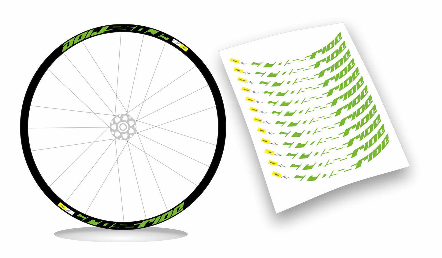 CROSSRIDE MAVIC - Kit adesivi cerchi mtb 27" sfondo nero wheel decals sticker