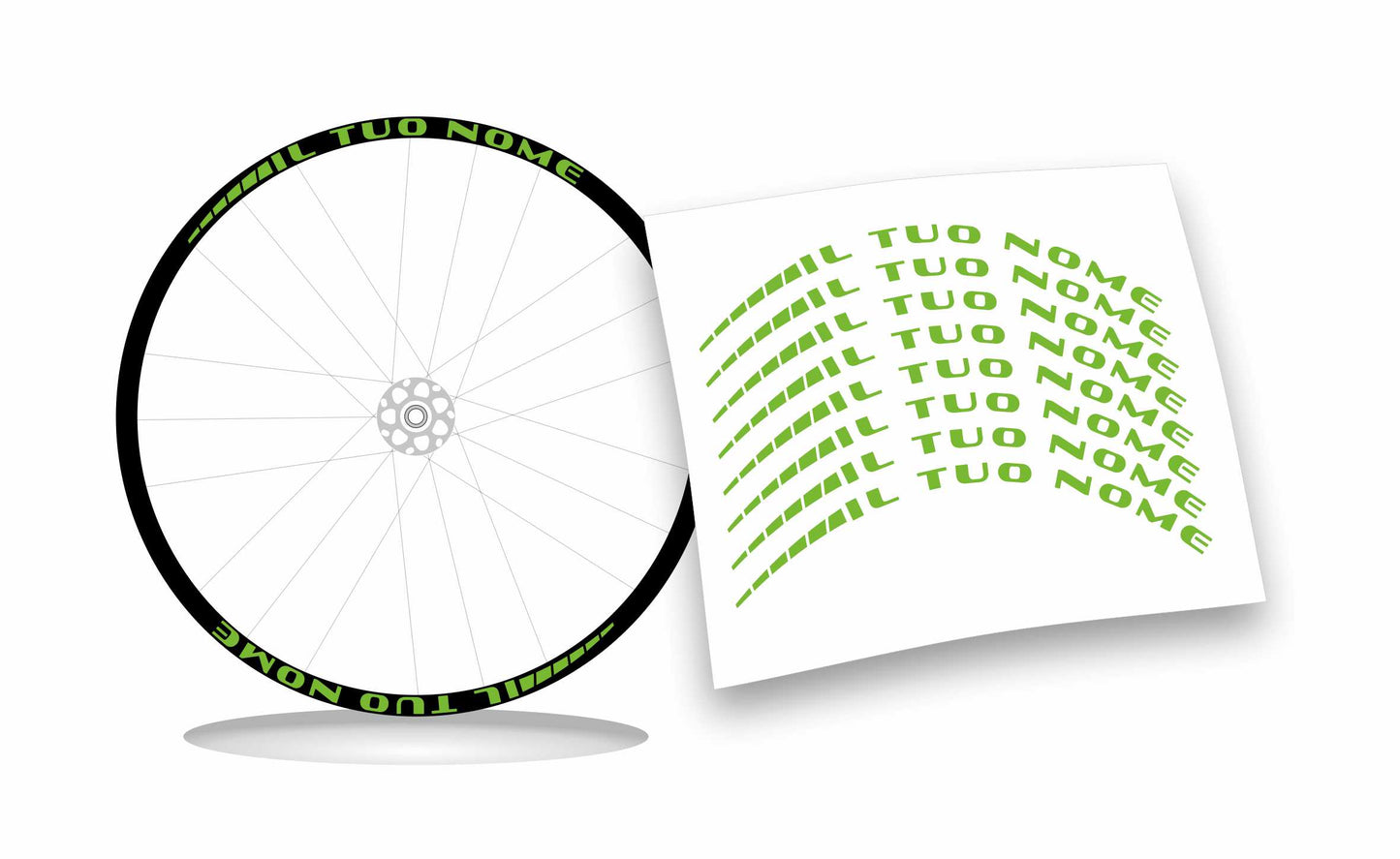 Adesivi nome personalizzato cerchio mtb bdc stickers wheel