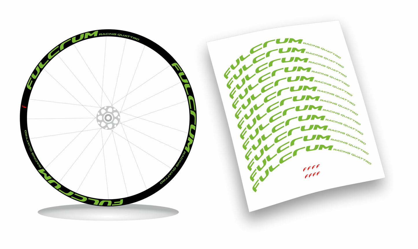 Fulcrum Racing 4/Quattro adesivi cerchi bici da corsa personalizzati stickers 28"
