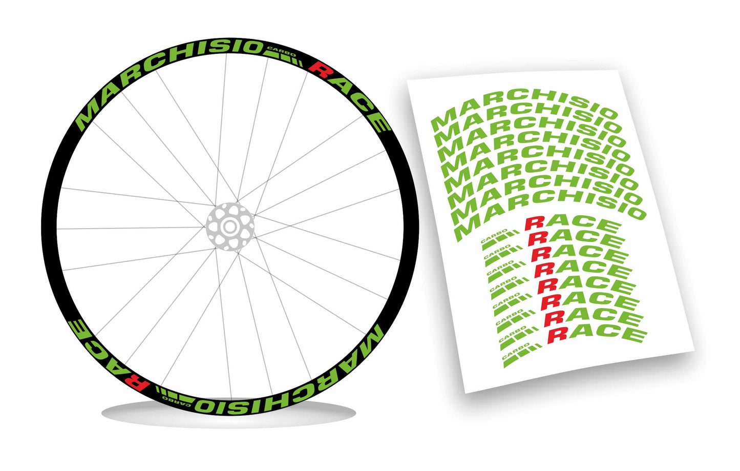 kit adesivi stickers cerchi bicicletta MARCHISIO carbo race