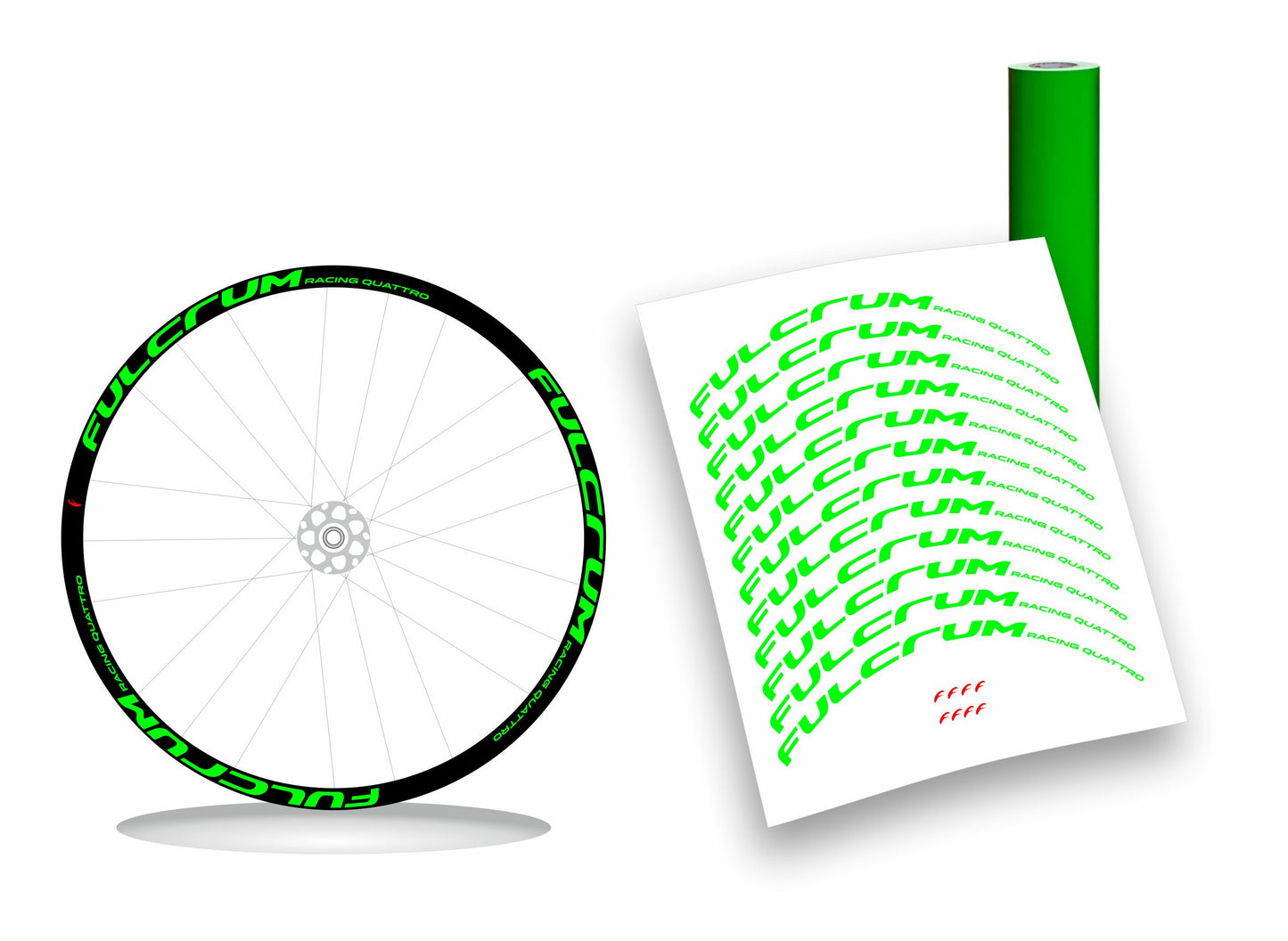 Fulcrum Racing 4/Quattro adesivi cerchi bici da corsa personalizzati stickers 28"