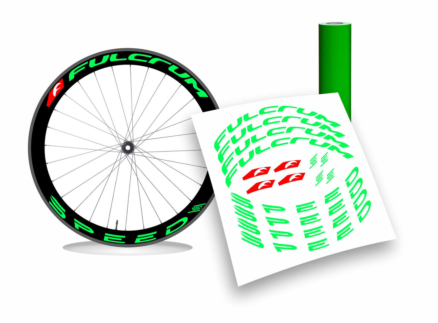 Fulcrum Racing speed 55t adesivi sticker cerchi bici da corsa personalizzati