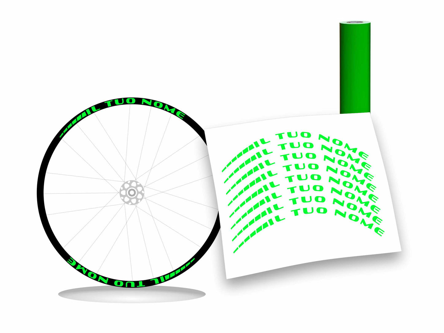 Adesivi nome personalizzato cerchio mtb bdc stickers wheel