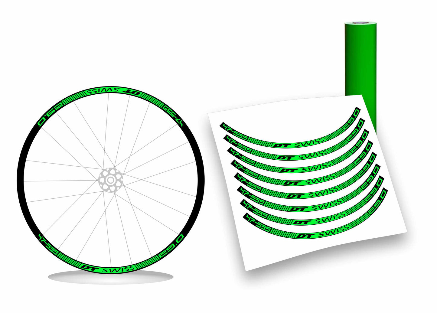 dt swiss 47-559 adesivi ruote bicicletta colori personalizzabili 8pz