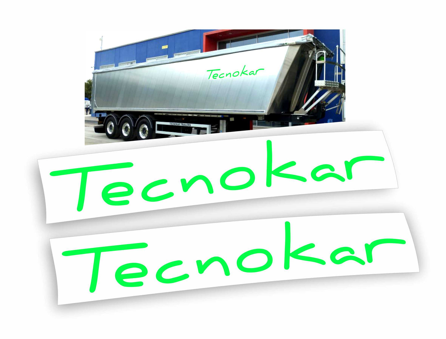 Tecnokar Trailers adesivi ribaltabile cassone semirimorchio 200cm x 28cm
