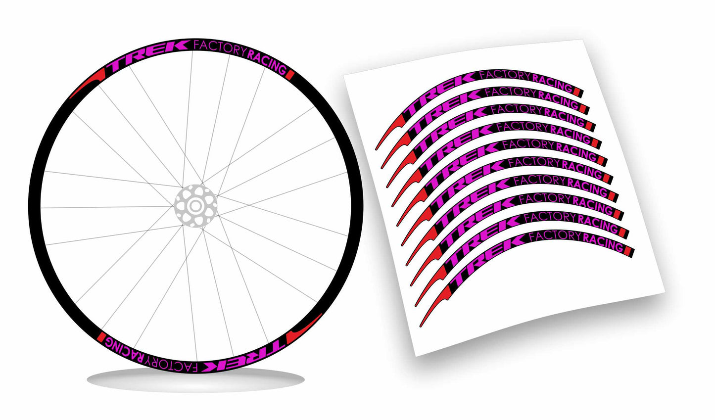 Adesivi cerchi ruote bici trek factory racing