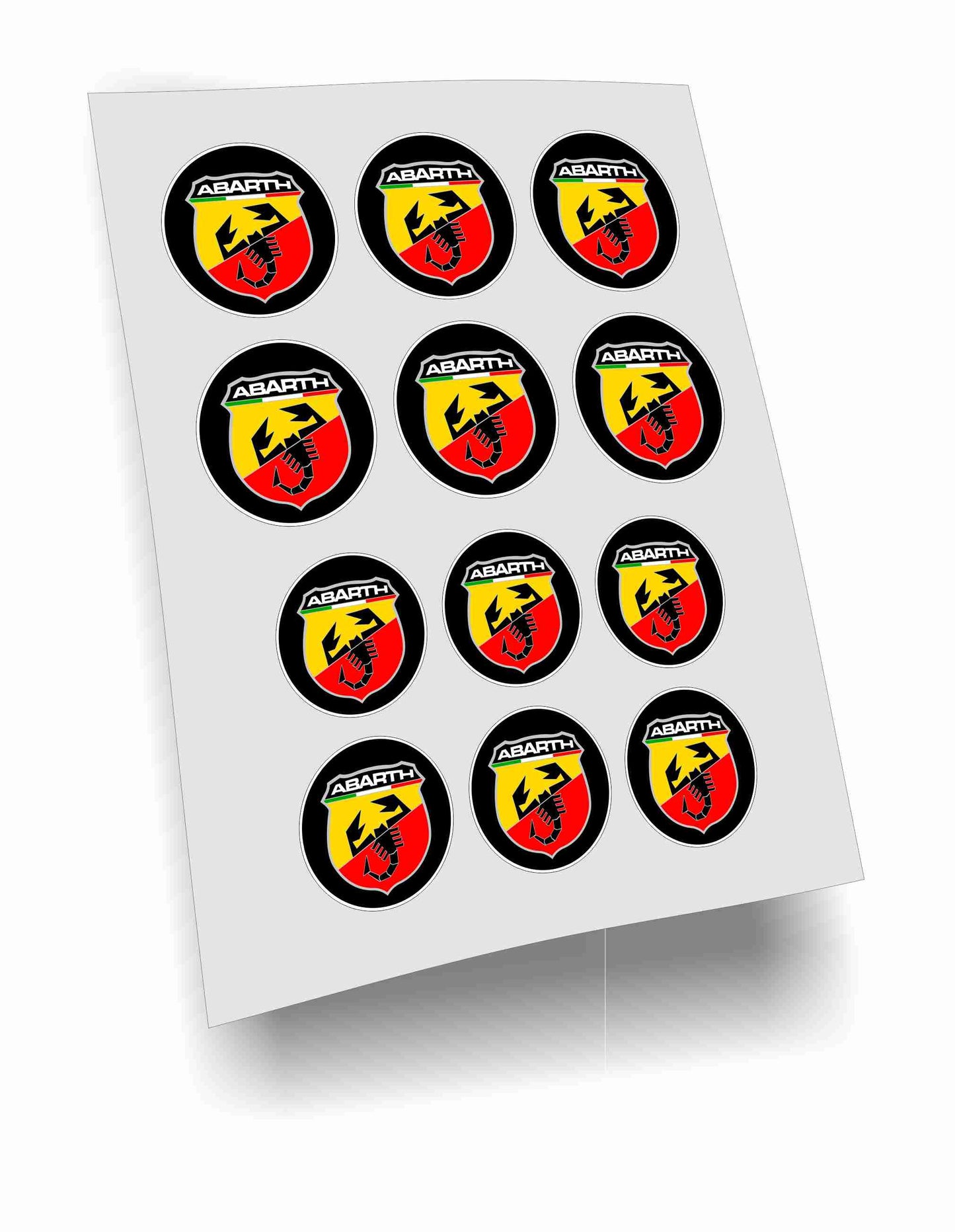 adesivi stickers abarth bollini laminati lucidi