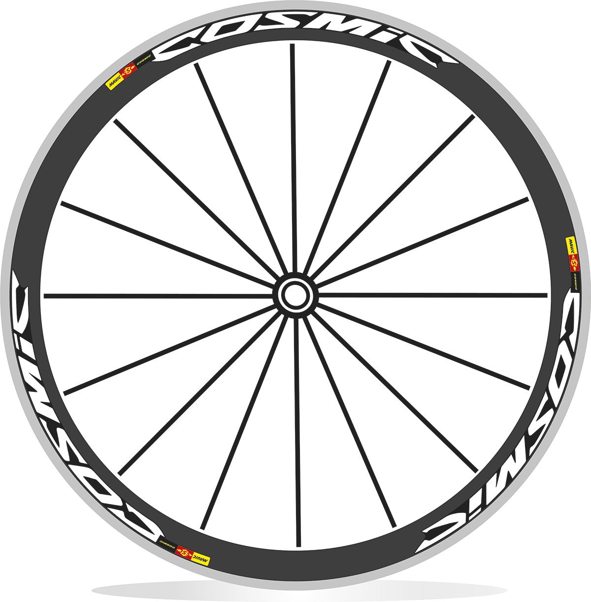mavic COSMIC - Kit adesivi cerchi 28" bdc sfondo nero altezza 20mm