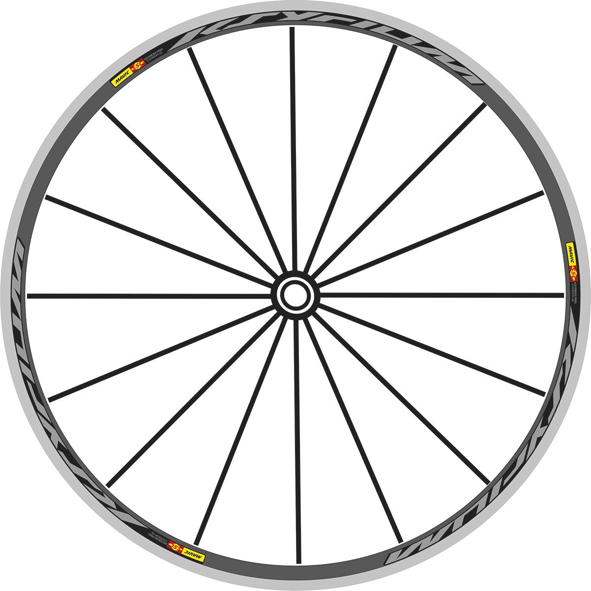 mavic KSYRIUM Pro Carbon SL - Kit adesivi cerchi 28" bdc sfondo nero altezza 10 mm