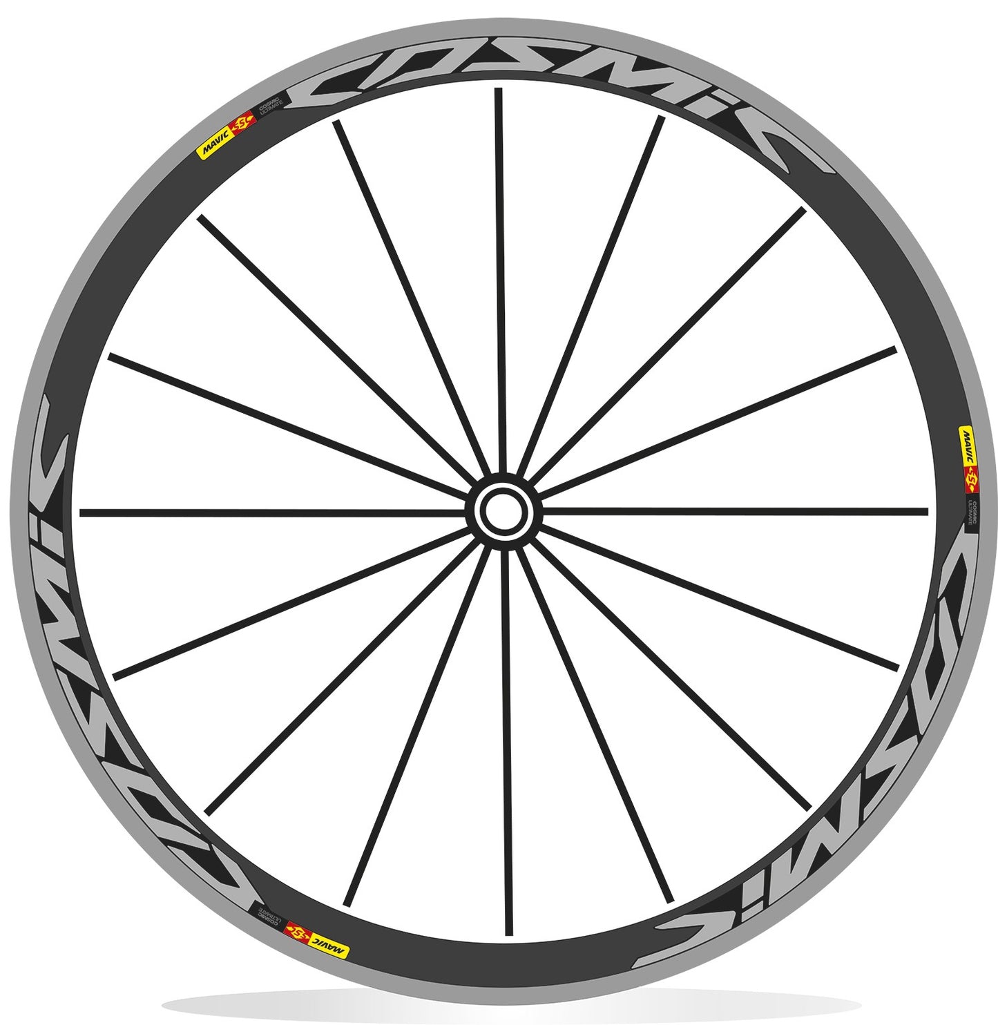 mavic COSMIC Ultimate T - Kit adesivi cerchi 28" bdc sfondo nero altezza 21mm