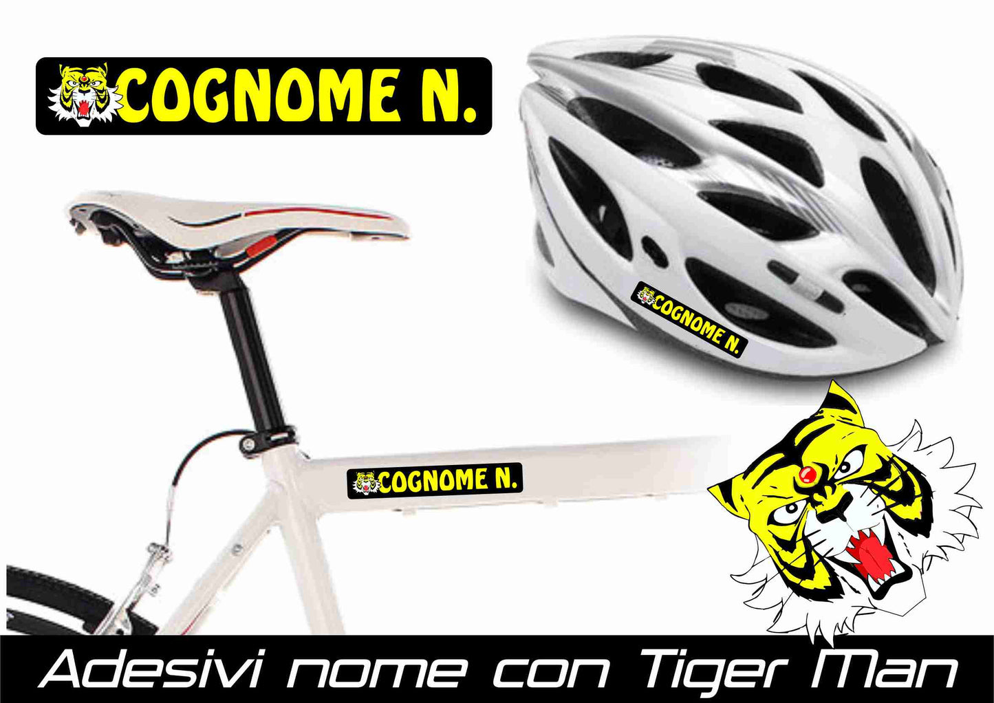 nomi adesivi stickers UOMO TIGRE (12 pezzi)