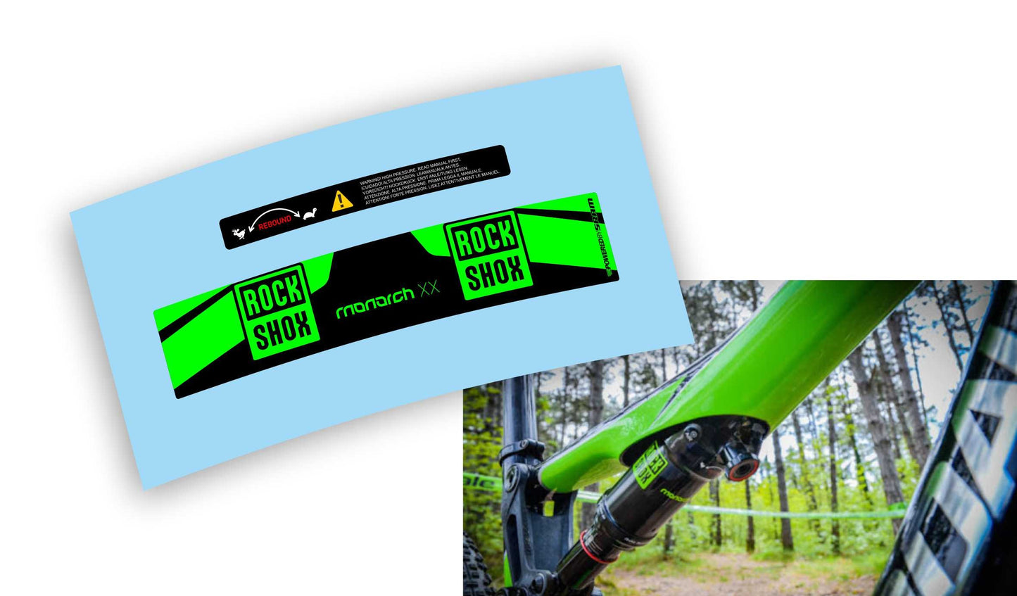 Rock Shox Monarch XX 2017 - adesivi sticker per ammortizzatore posteriore