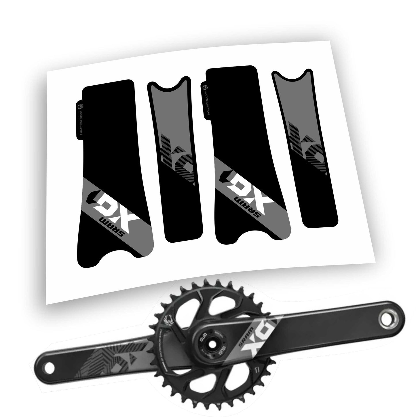 Sram x01 eagle adesivi stickers pedivelle