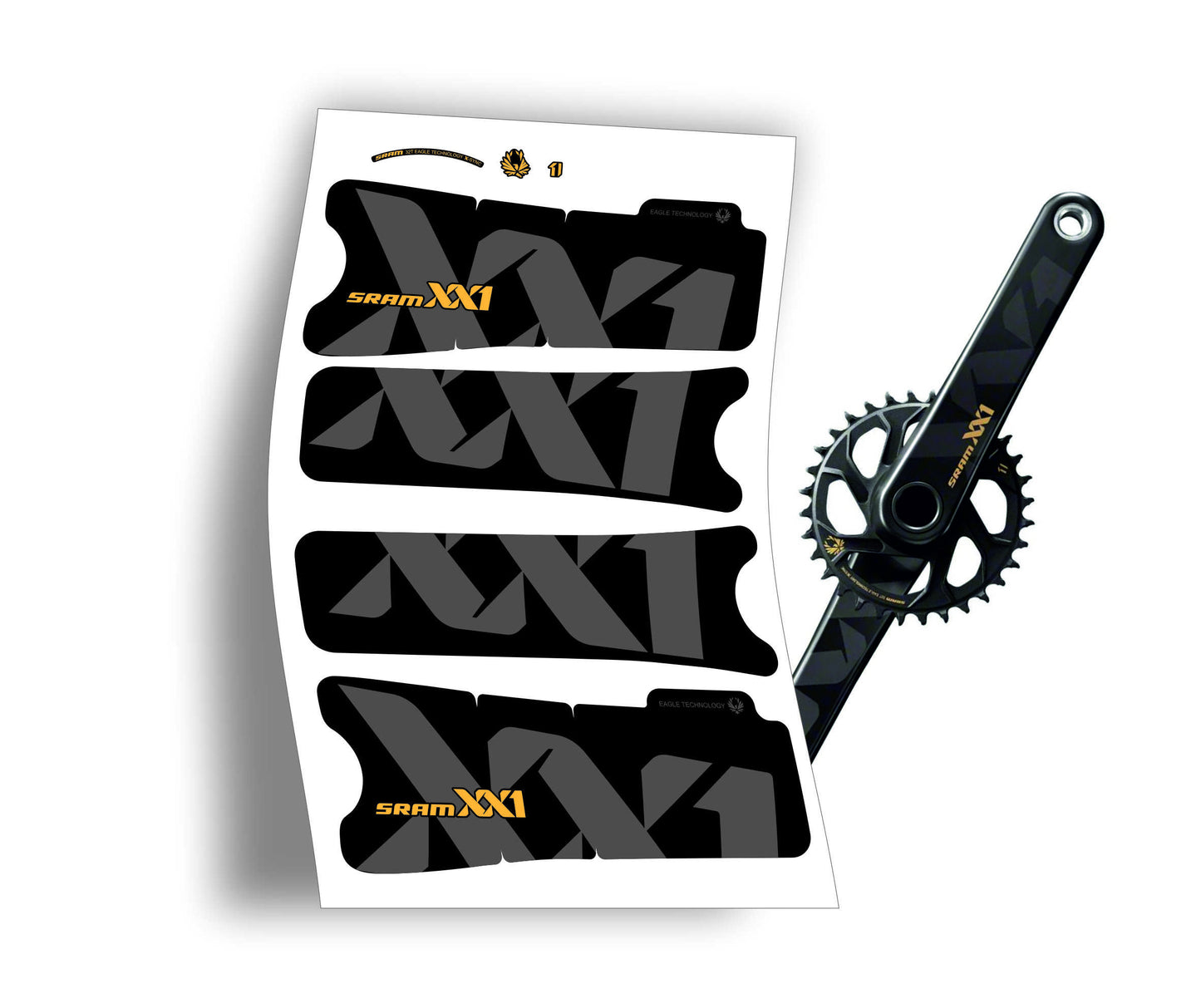 sram xx1 adesivi stickers pedivelle