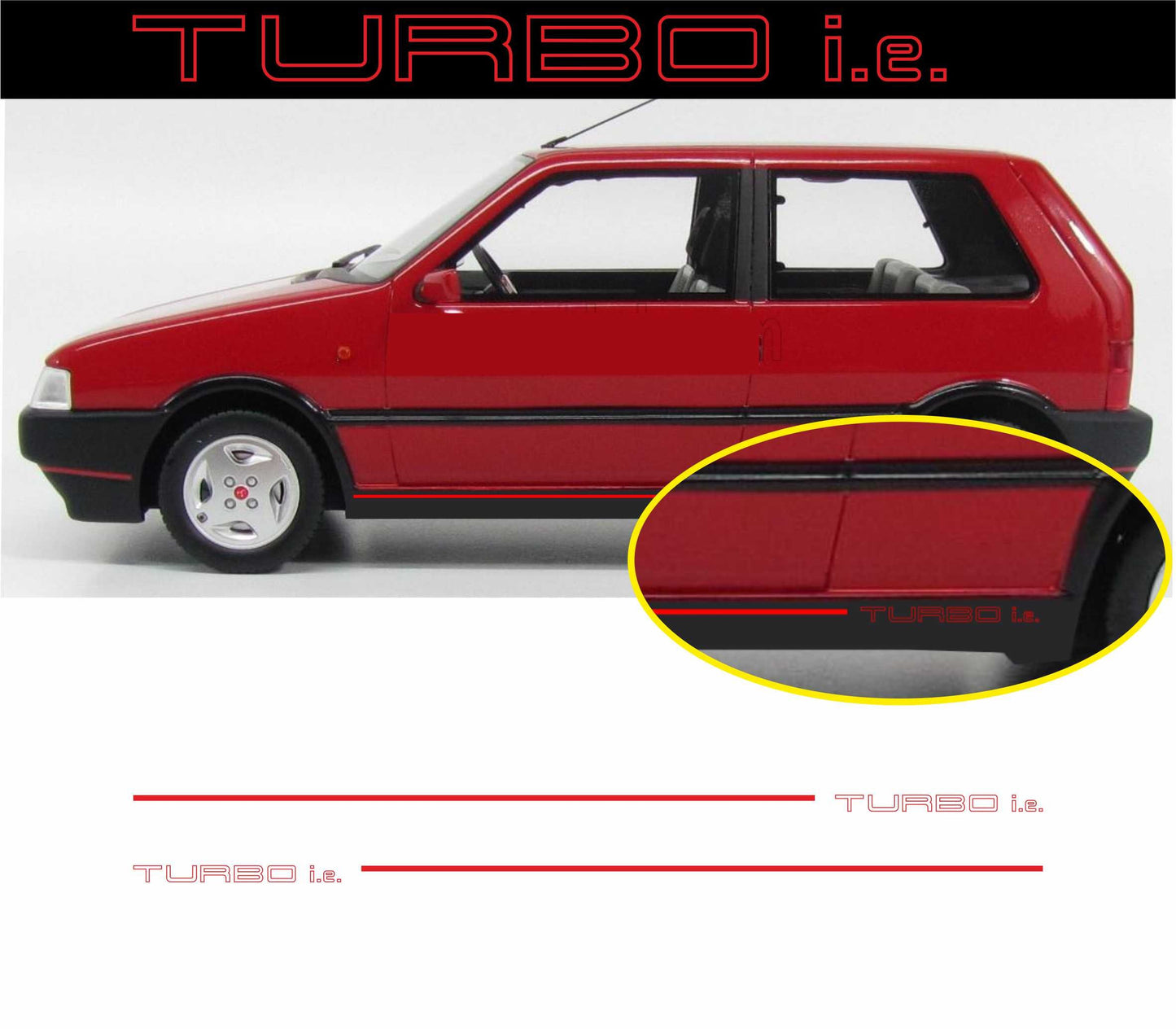 uno turbo i.e. fiat adesivi laterali dx e sx