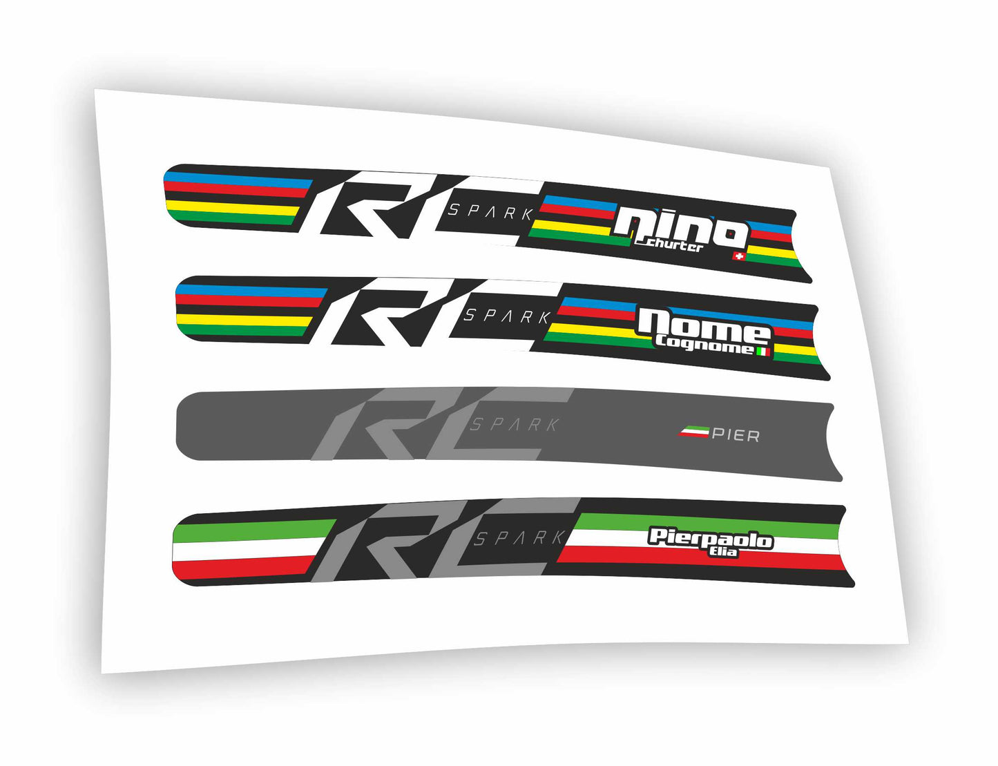 Scott Spark RC 2022 adesivo top tube Nino Schurter