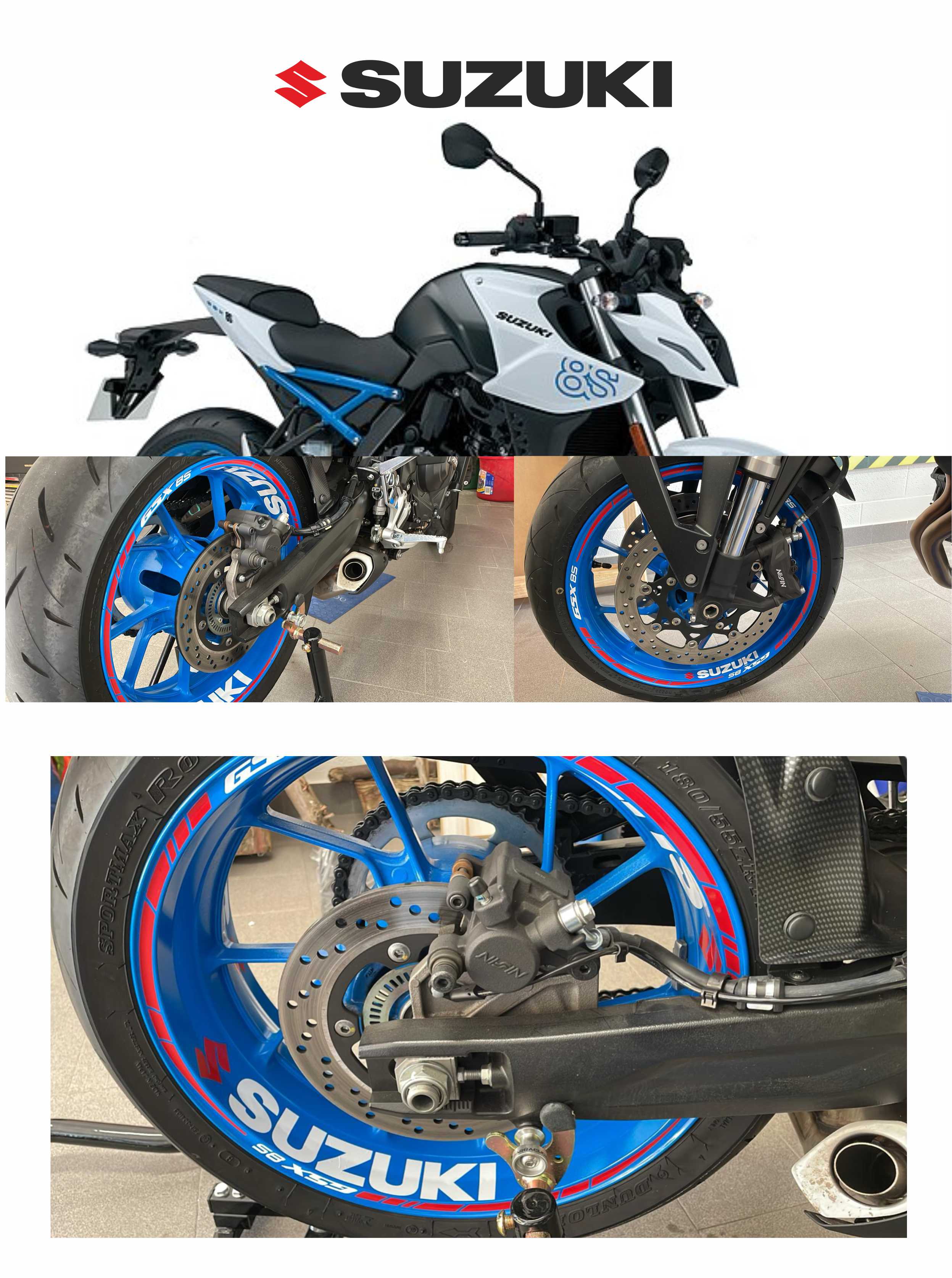 Sticker Works Gsx Suzuki Gsx 8S kit adesivi stickers cerchi moto personalizzati – L ...