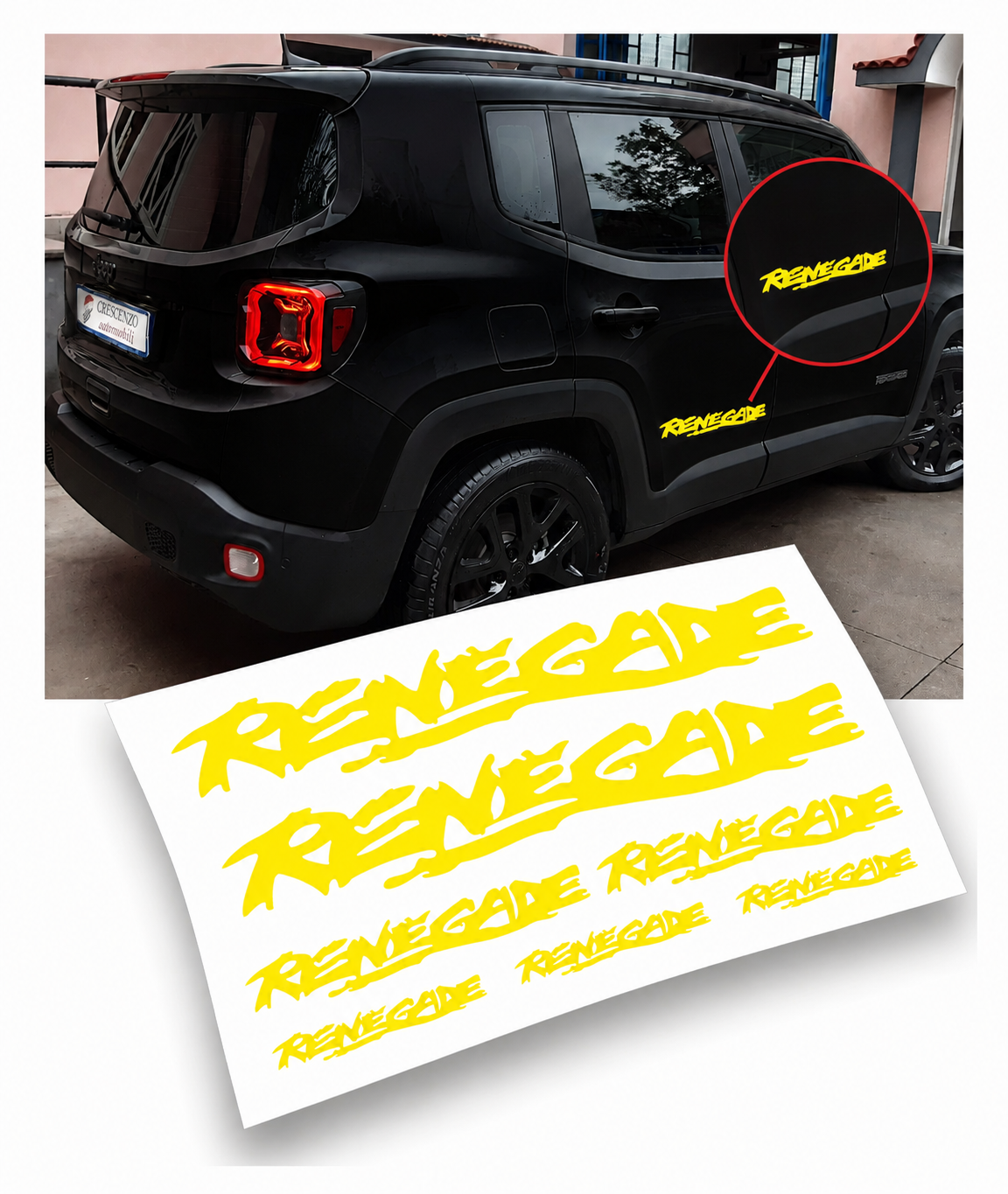 Jeep Renegade kit adesivi stickers auto colore personalizzato