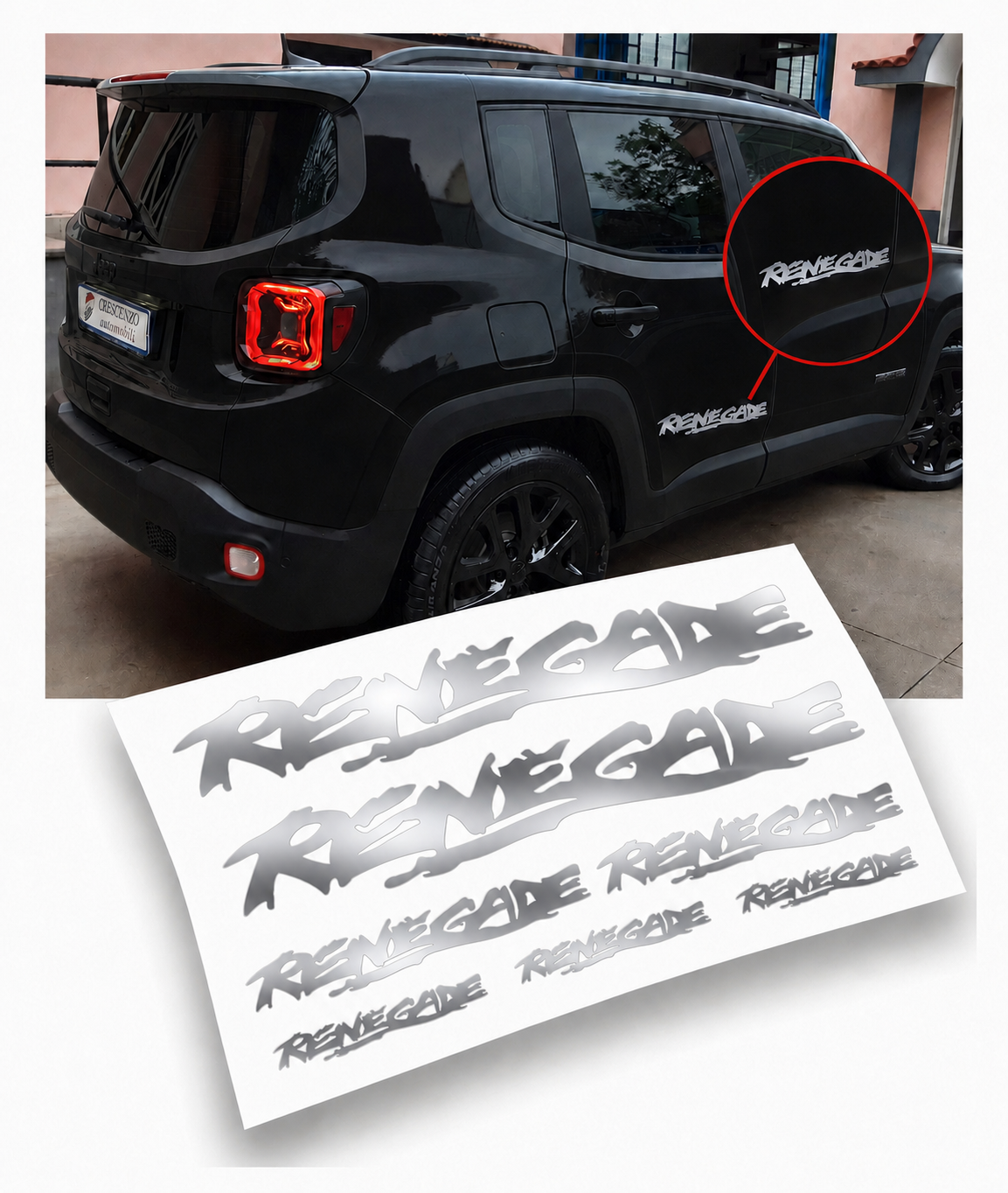 Jeep Renegade kit adesivi stickers auto colore personalizzato