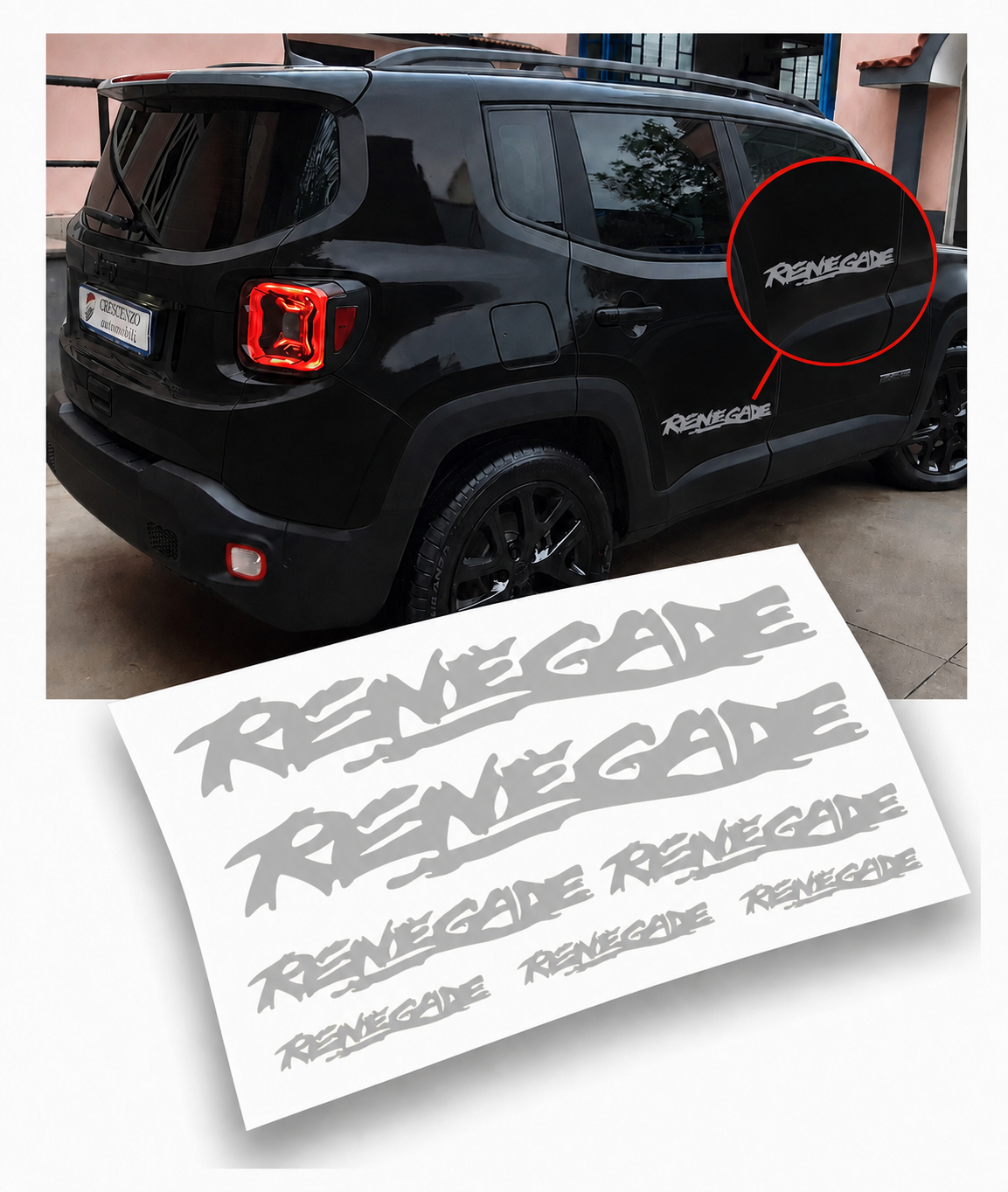 Jeep Renegade kit adesivi stickers auto colore personalizzato