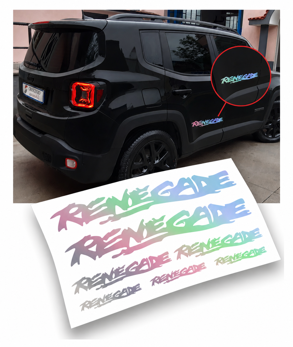 Jeep Renegade kit adesivi stickers auto colore personalizzato