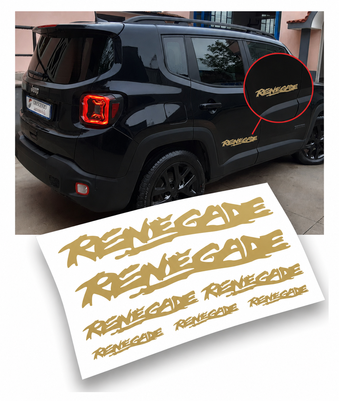 Jeep Renegade kit adesivi stickers auto colore personalizzato