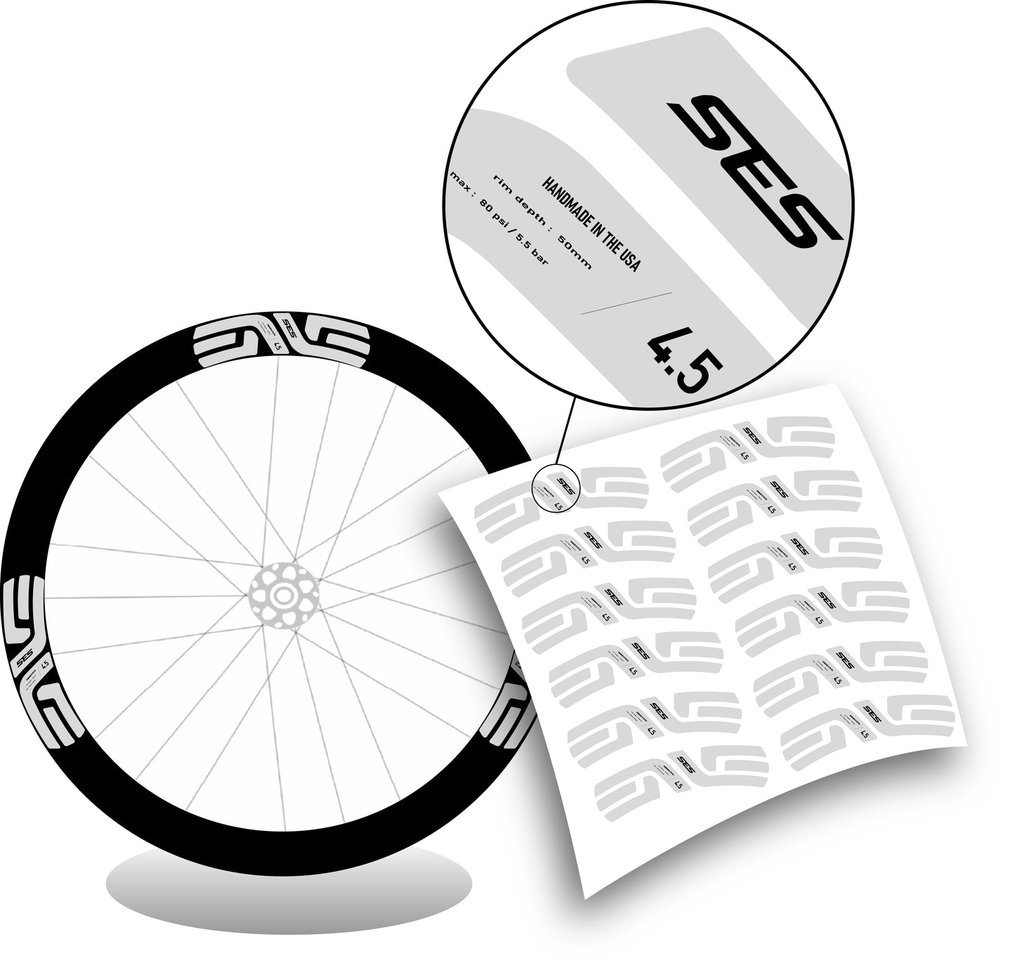 Enve ses 4.5 Adesivi per cerchio 50mm