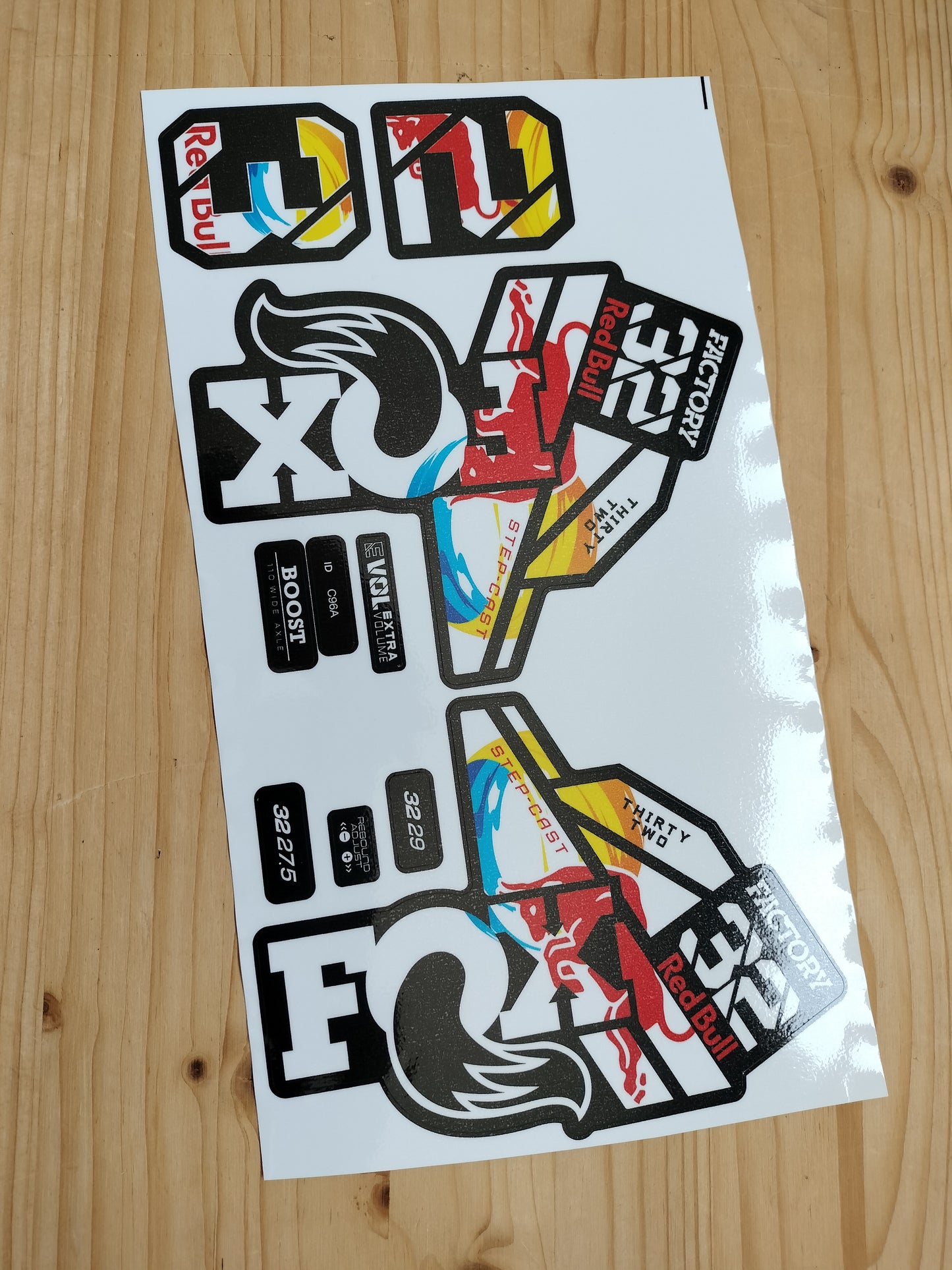 Fox 32 Factory Series Step Cast Thirty Two 2021 "Red Bull" adesivi forcella