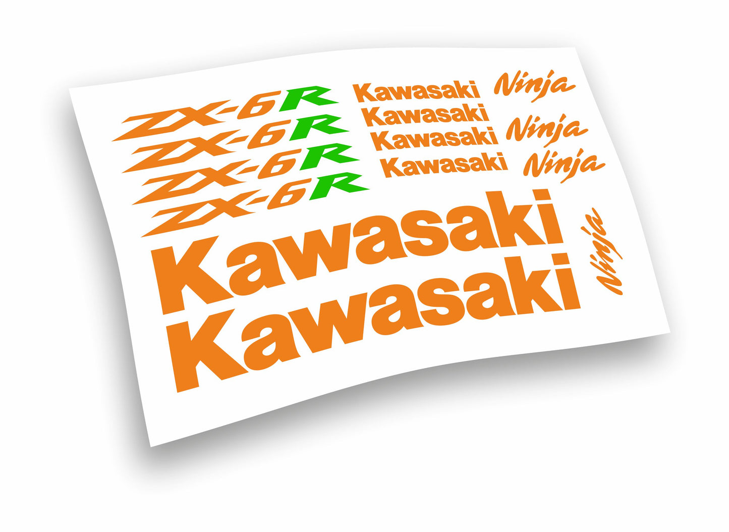 Kit adesivi/stickers/decalcomanie per moto Kawasaki zx6r - 14 pezzi