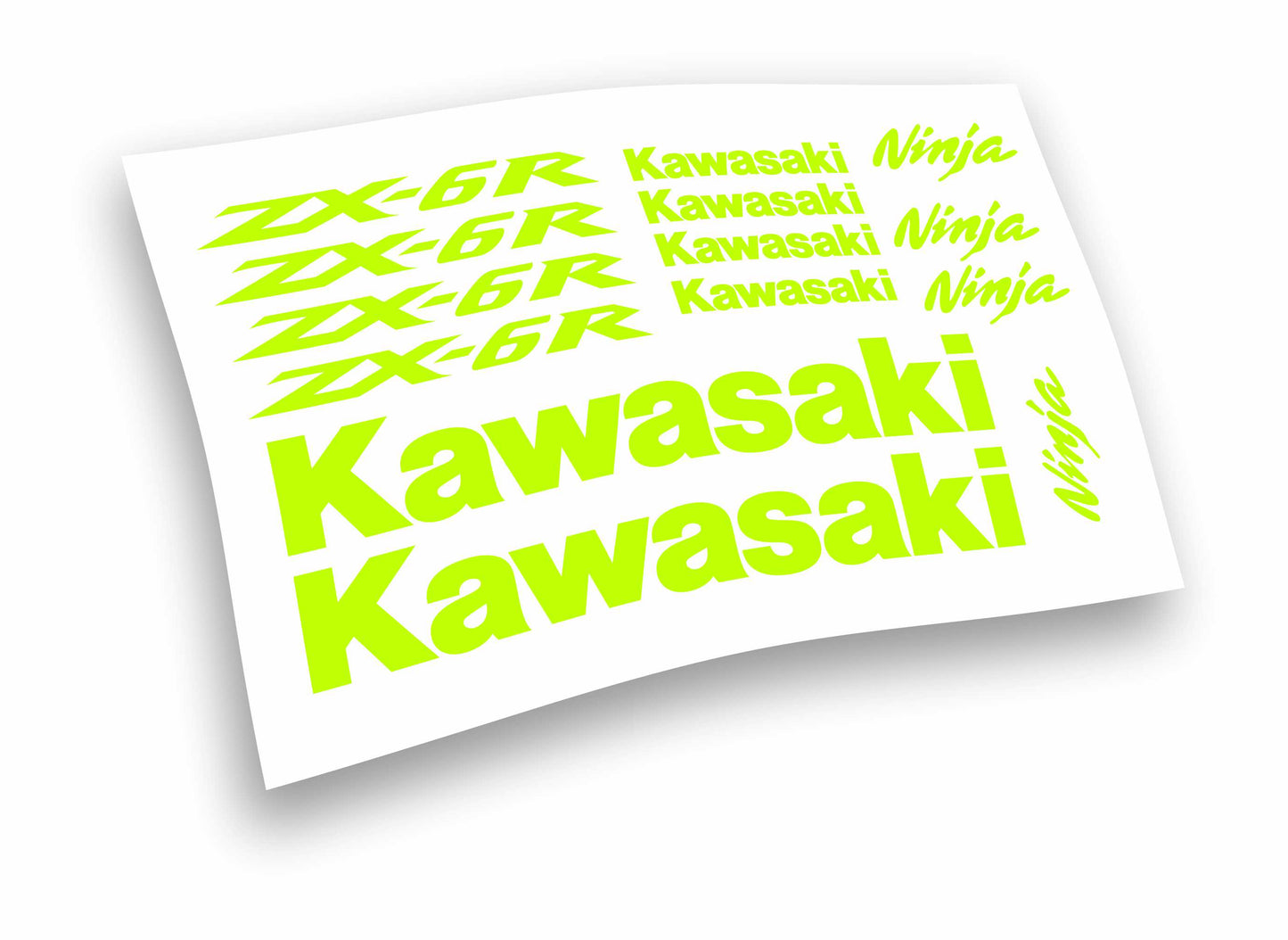 Kit adesivi/stickers/decalcomanie per moto Kawasaki zx6r - 14 pezzi