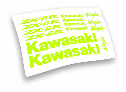 Kit adesivi/stickers/decalcomanie per moto Kawasaki zx6r - 14 pezzi