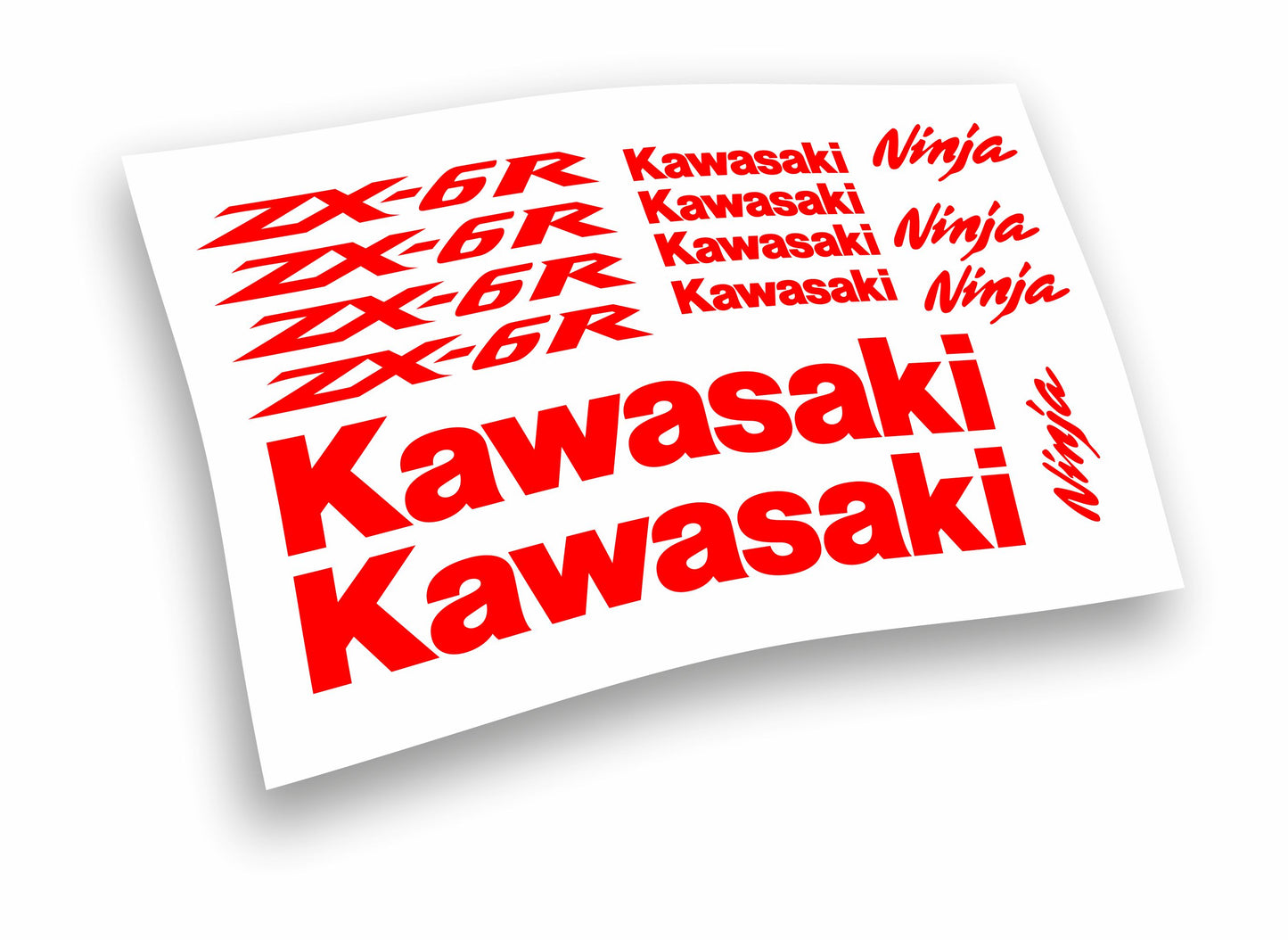 Kit adesivi/stickers/decalcomanie per moto Kawasaki zx6r - 14 pezzi