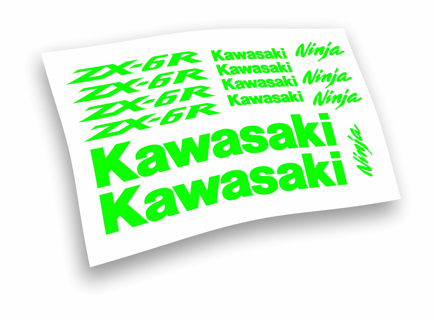 Kit adesivi/stickers/decalcomanie per moto Kawasaki zx6r - 14 pezzi