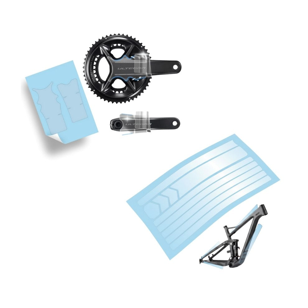 Kit Protezione Bici da Corsa: Adesivi Protezione Telaio Standard + Pellicola Protettiva Pedivelle