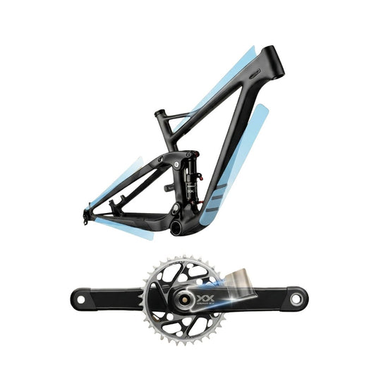 Kit Protezioni Bike: Pellicola Protettiva Pedivelle SRAM XX + Adesivi Protezione Telaio Standard