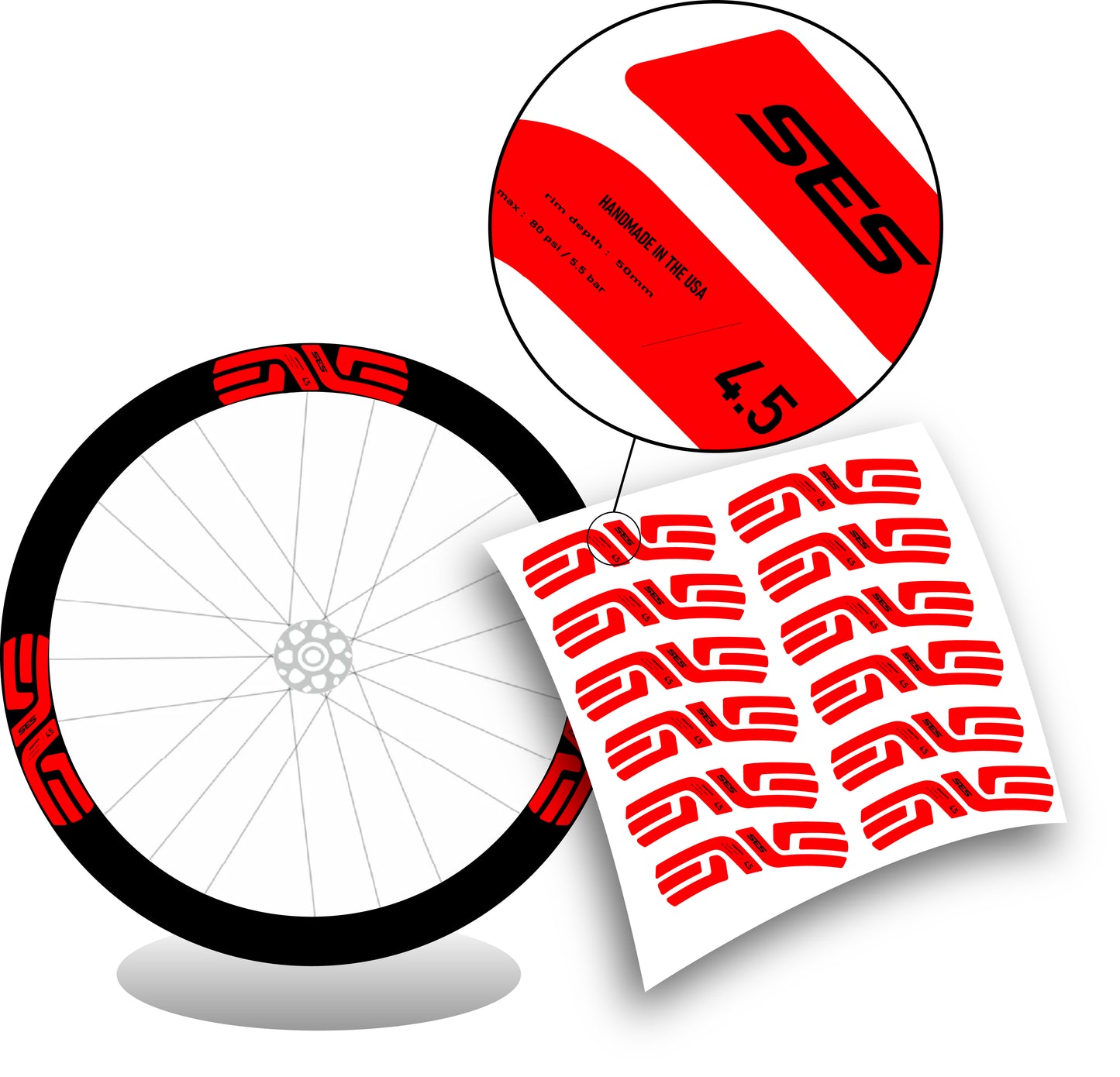 Enve ses 4.5 Adesivi per cerchio 50mm