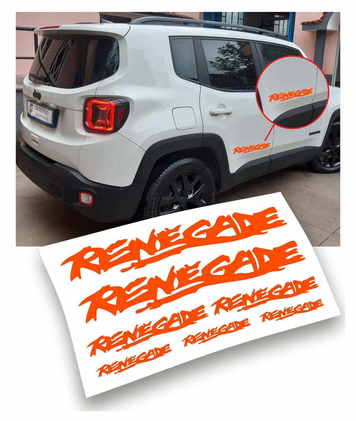 Jeep Renegade kit adesivi stickers auto colore personalizzato