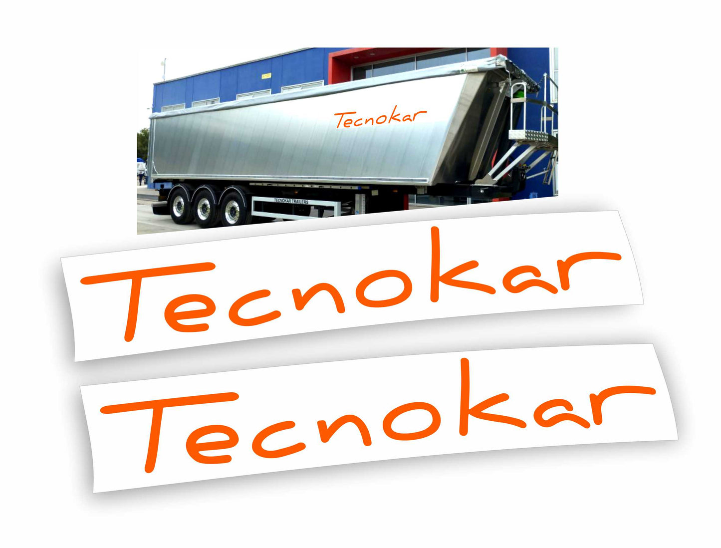 Tecnokar Trailers adesivi ribaltabile cassone semirimorchio 200cm x 28cm