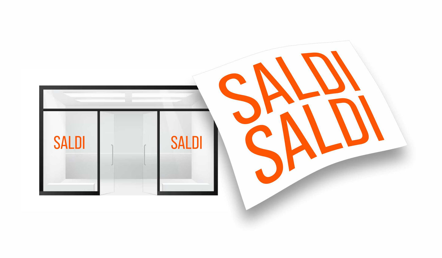 stickers Saldi 2 pezzi per vetrofanie