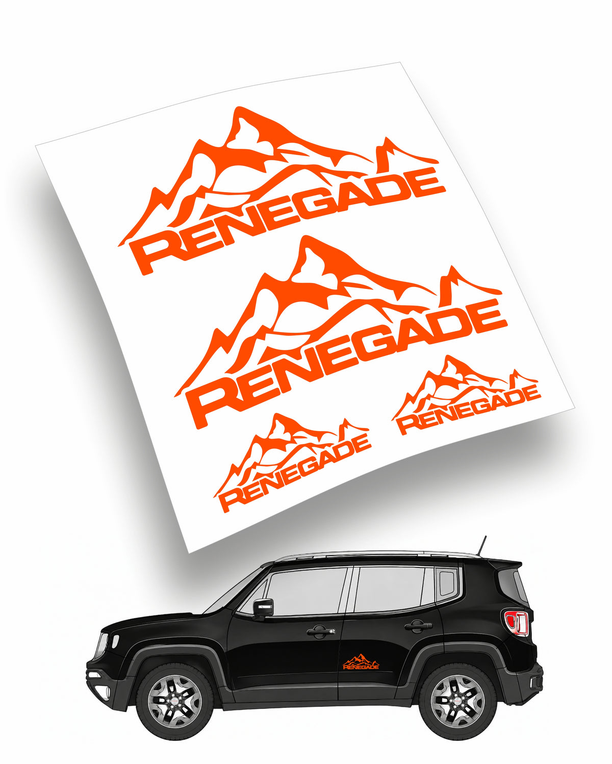 Jeep Renegade Kit adesivi Auto 4 pz. (montagna)