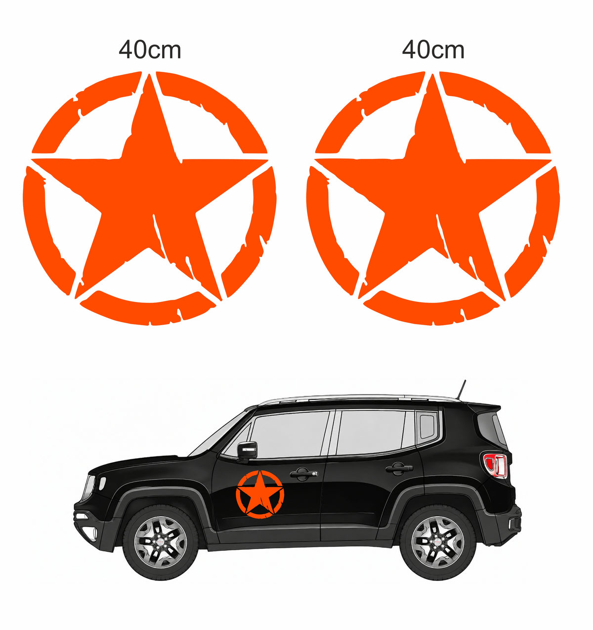 Stella Jeep Renegade adesivi stickers auto colore personalizzato