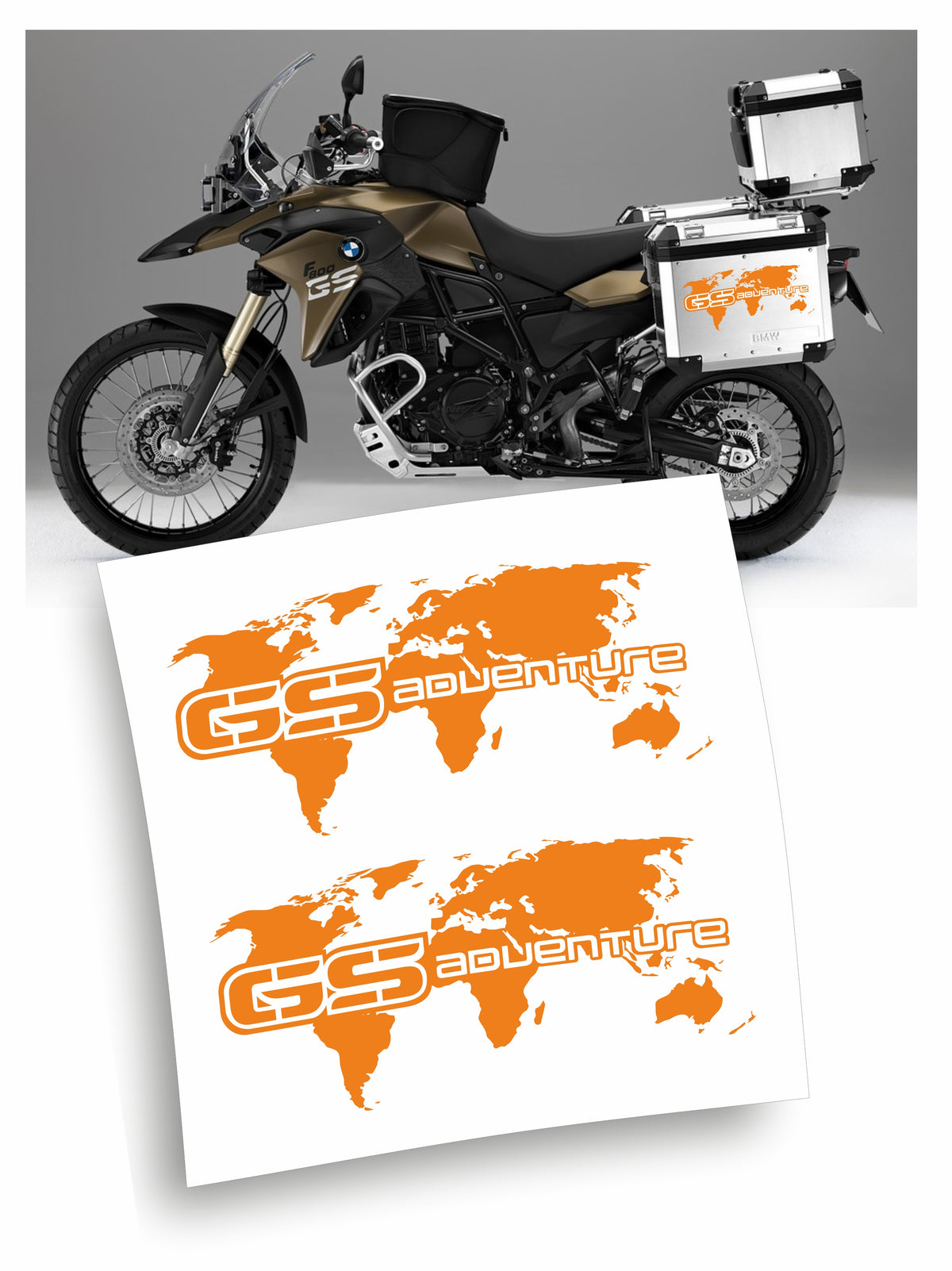 bmw gs adventure adesivi stickers borse laterali mappamondo