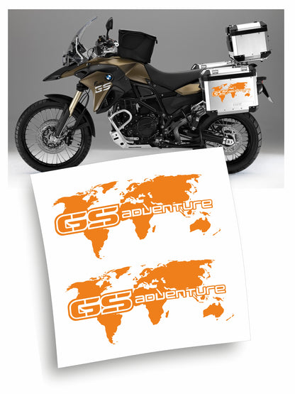 bmw gs adventure adesivi stickers borse laterali mappamondo