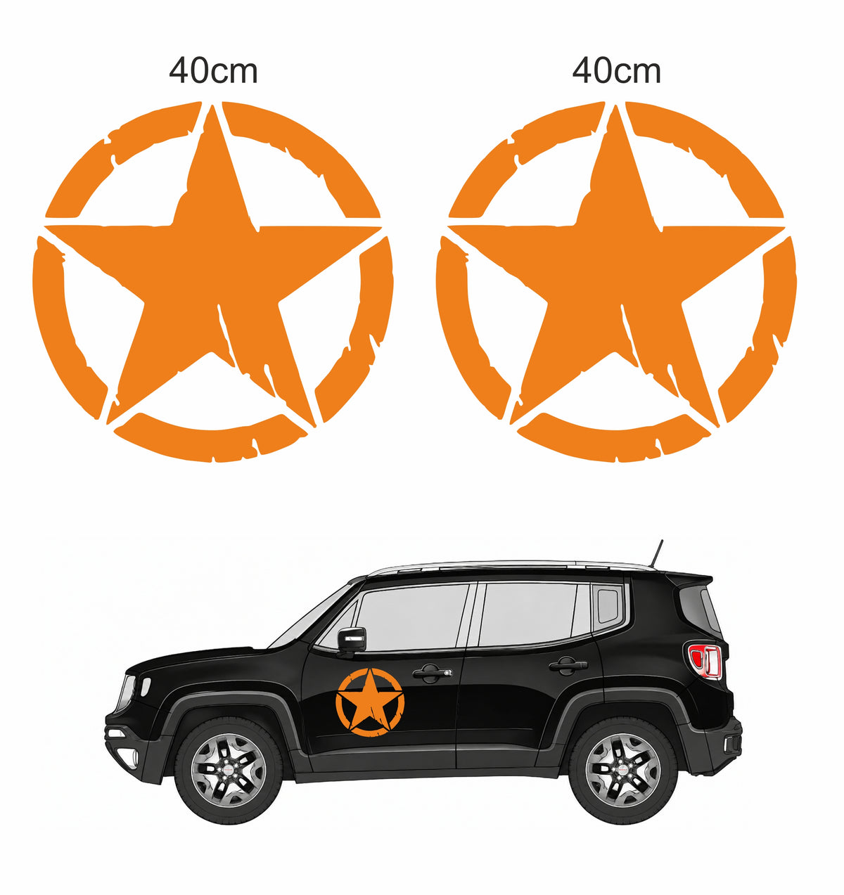 Stella Jeep Renegade adesivi stickers auto colore personalizzato