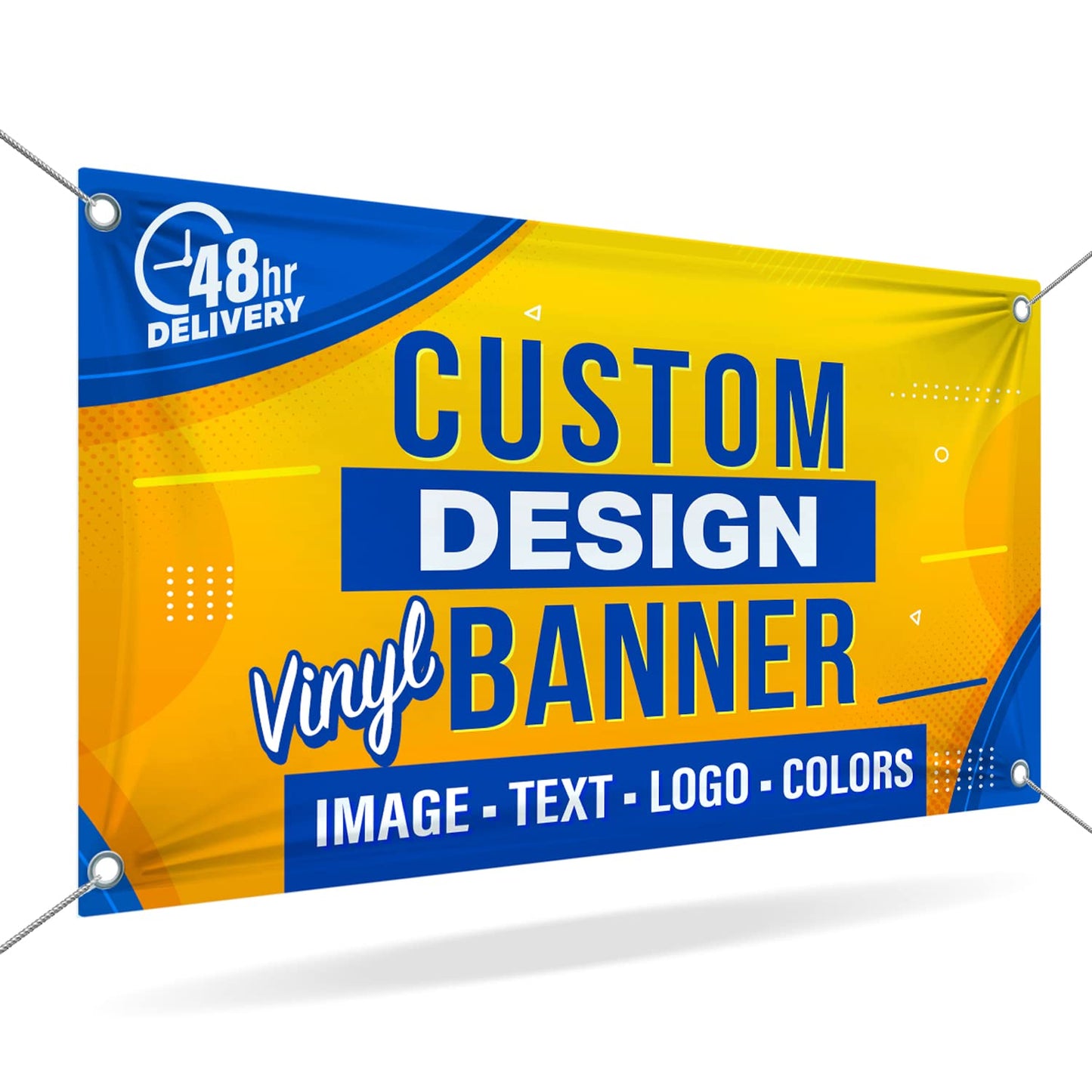 Banner striscione in PVC con occhielli e rinforzo