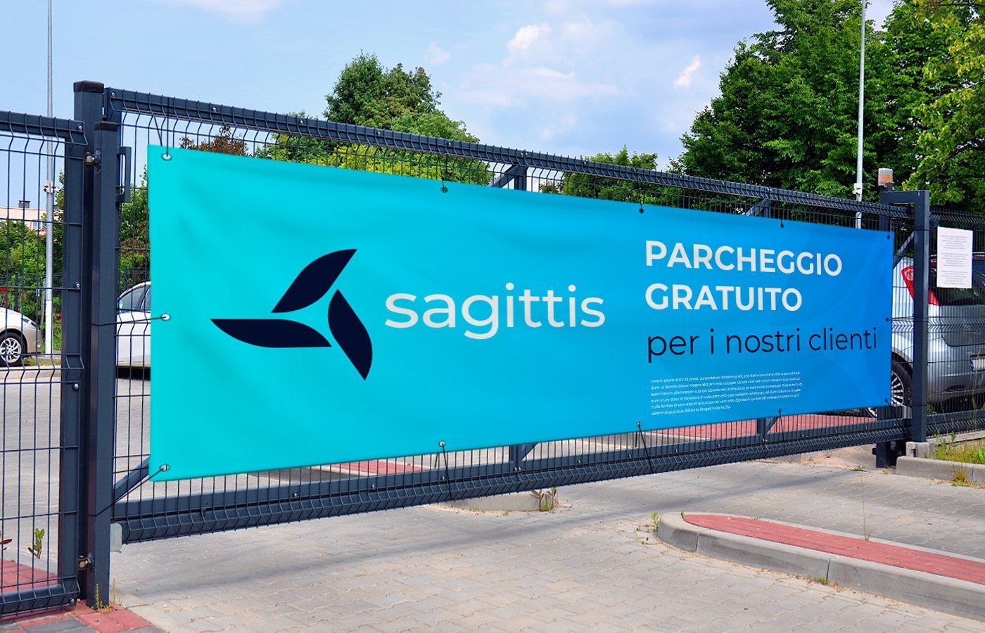 Banner striscione in PVC con occhielli e rinforzo