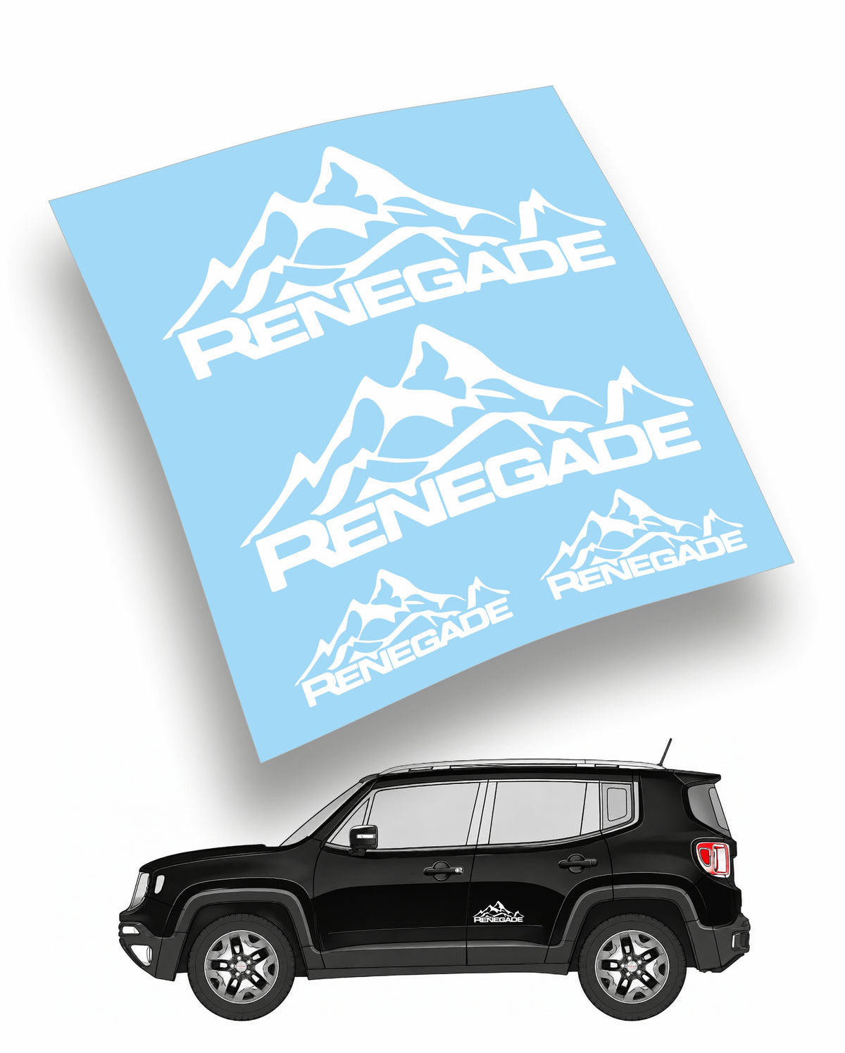 Jeep Renegade Kit adesivi Auto 4 pz. (montagna)
