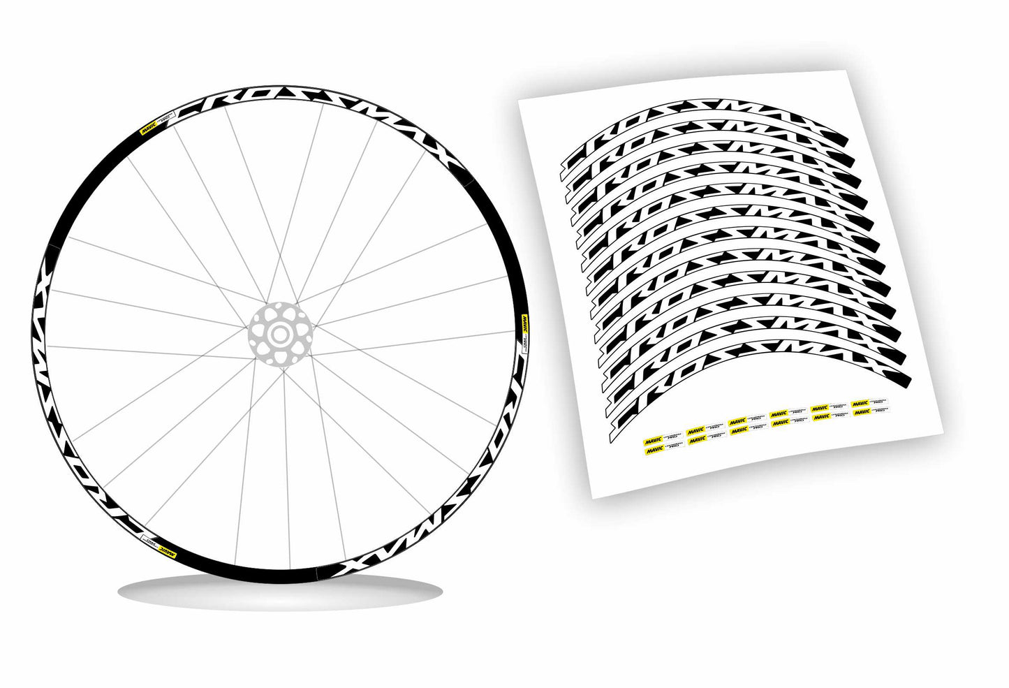 kit adesivi cerchi bici mtb mavic CROSSMAX pro anno 2016/2017 colore personalizzato antigraffio