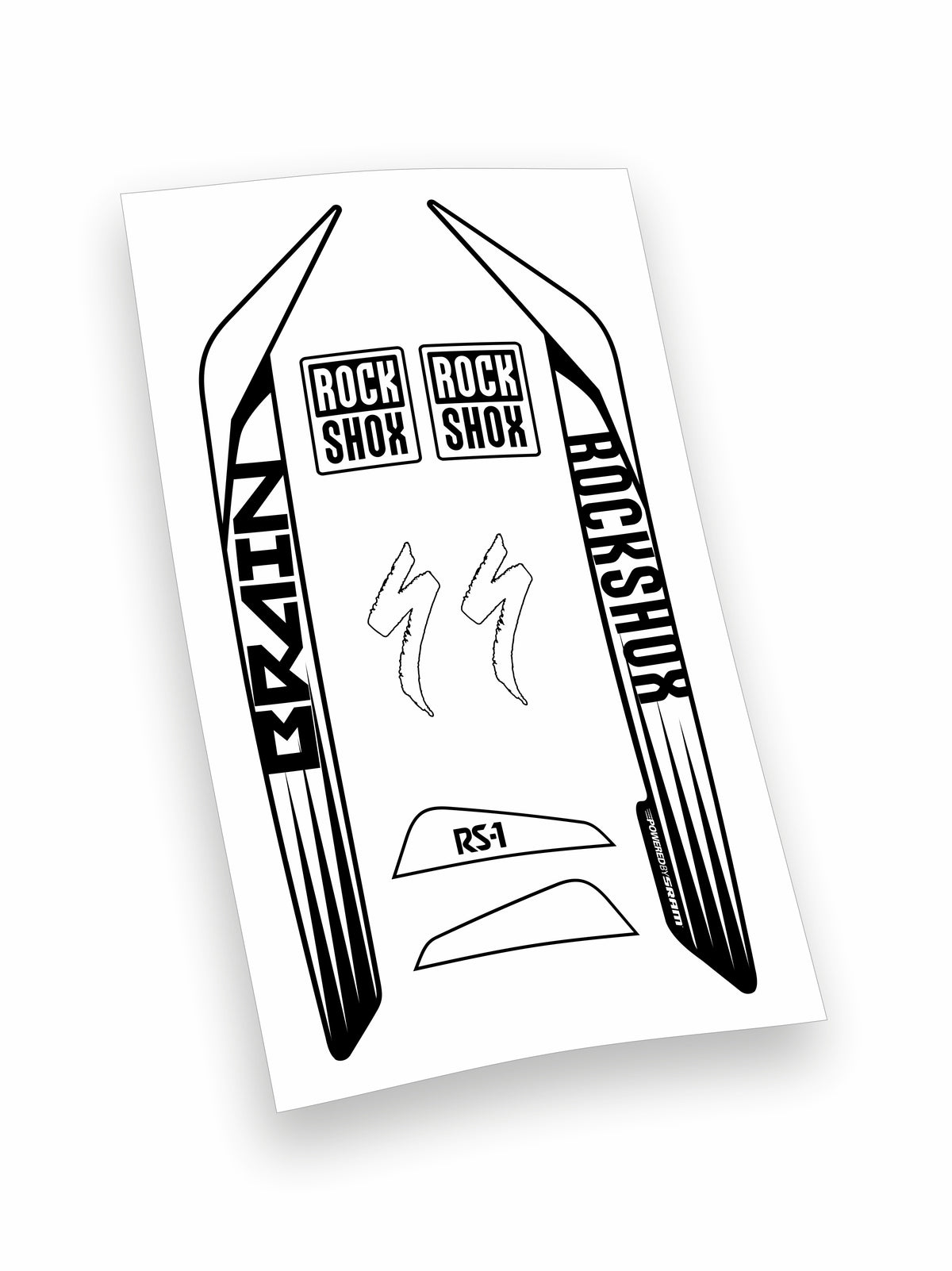 Rock Shox RS1 Brain 2016 kit adesivi forcella personalizzati con fondo