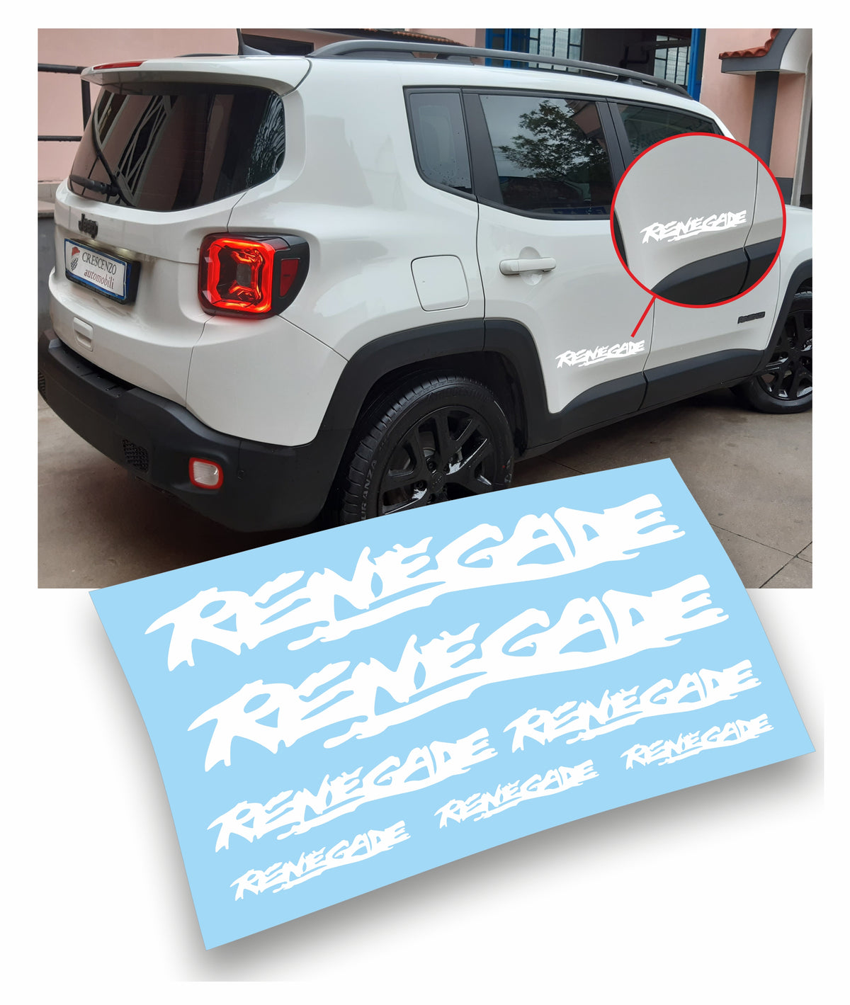 Jeep Renegade kit adesivi stickers auto colore personalizzato